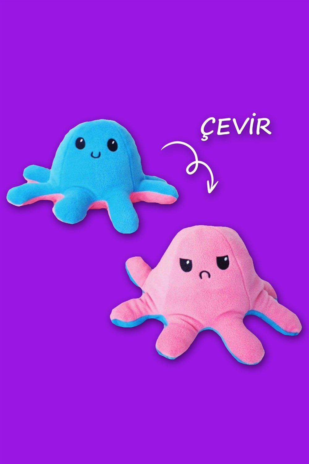 Pembe-Mavi Ahtapot Yastık